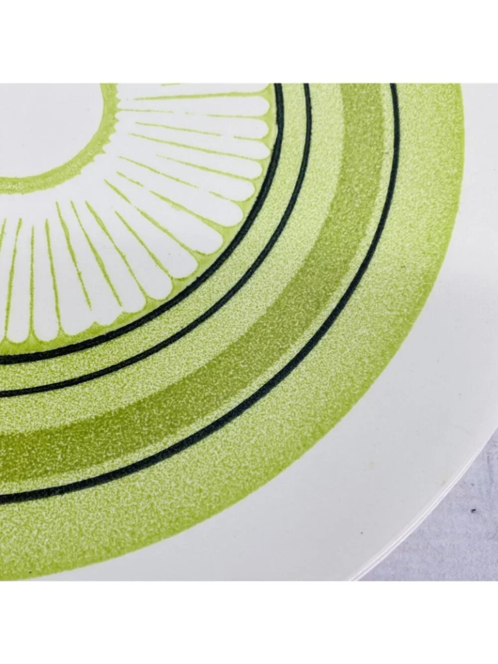 70's Taylor Smith Taylor TS&T Ironstone GREEN SPAN Floral Bands Serving Platter